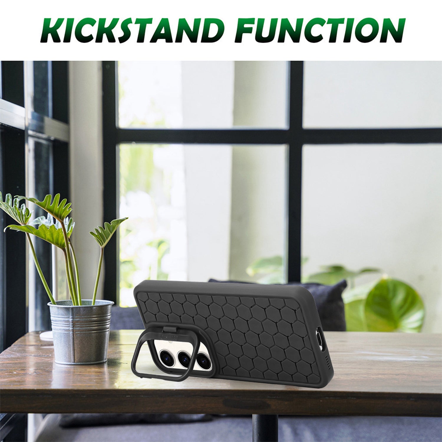 For Samsung Galaxy A24 4G (162.1 x 77.6 x 8.3mm) Case Heat Dissipation Kickstand Phone TPU Cover