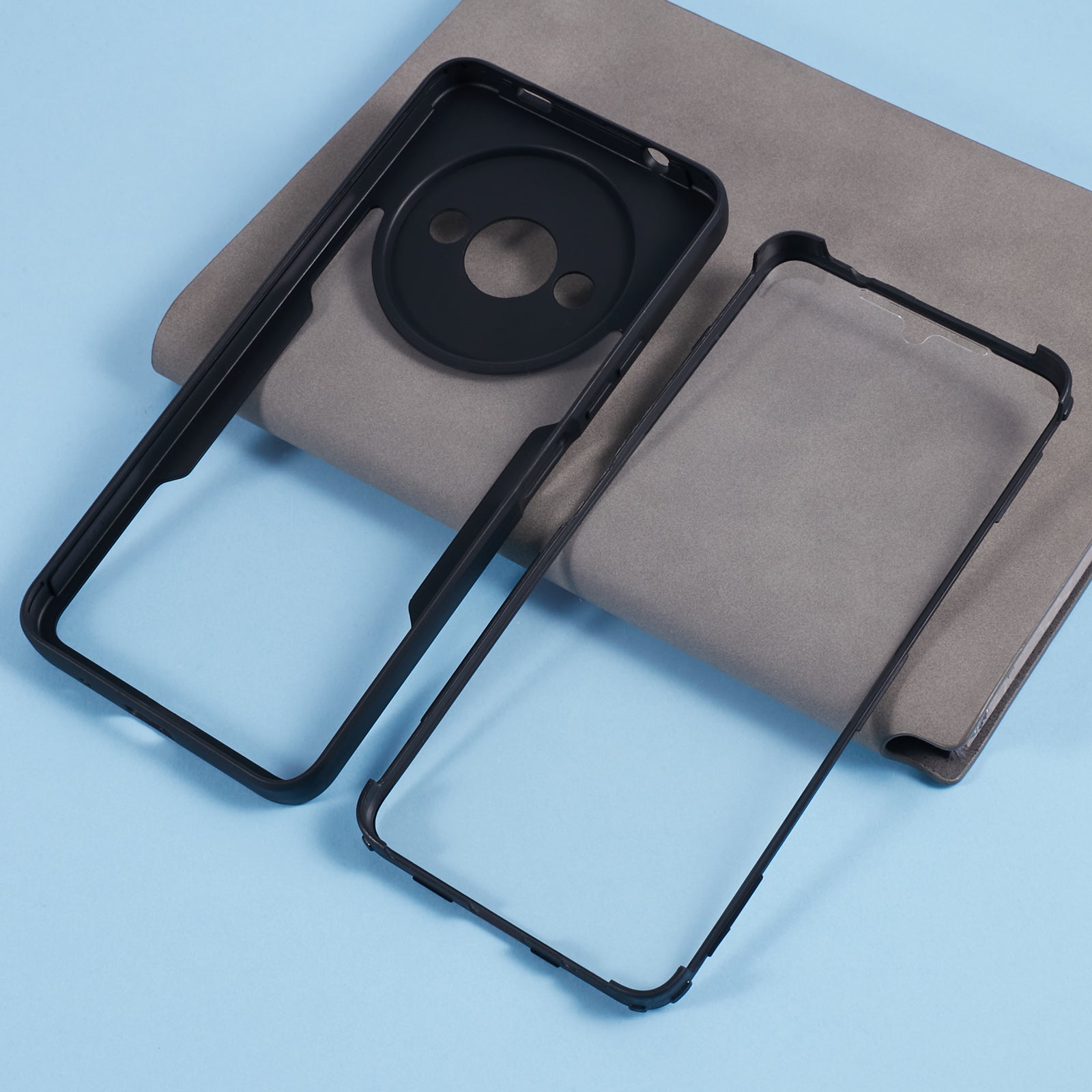 For Xiaomi Redmi A3 / Poco C61 4G Case Shockproof Acrylic + TPU Phone Shell, Built-In PET Screen Protector, Black