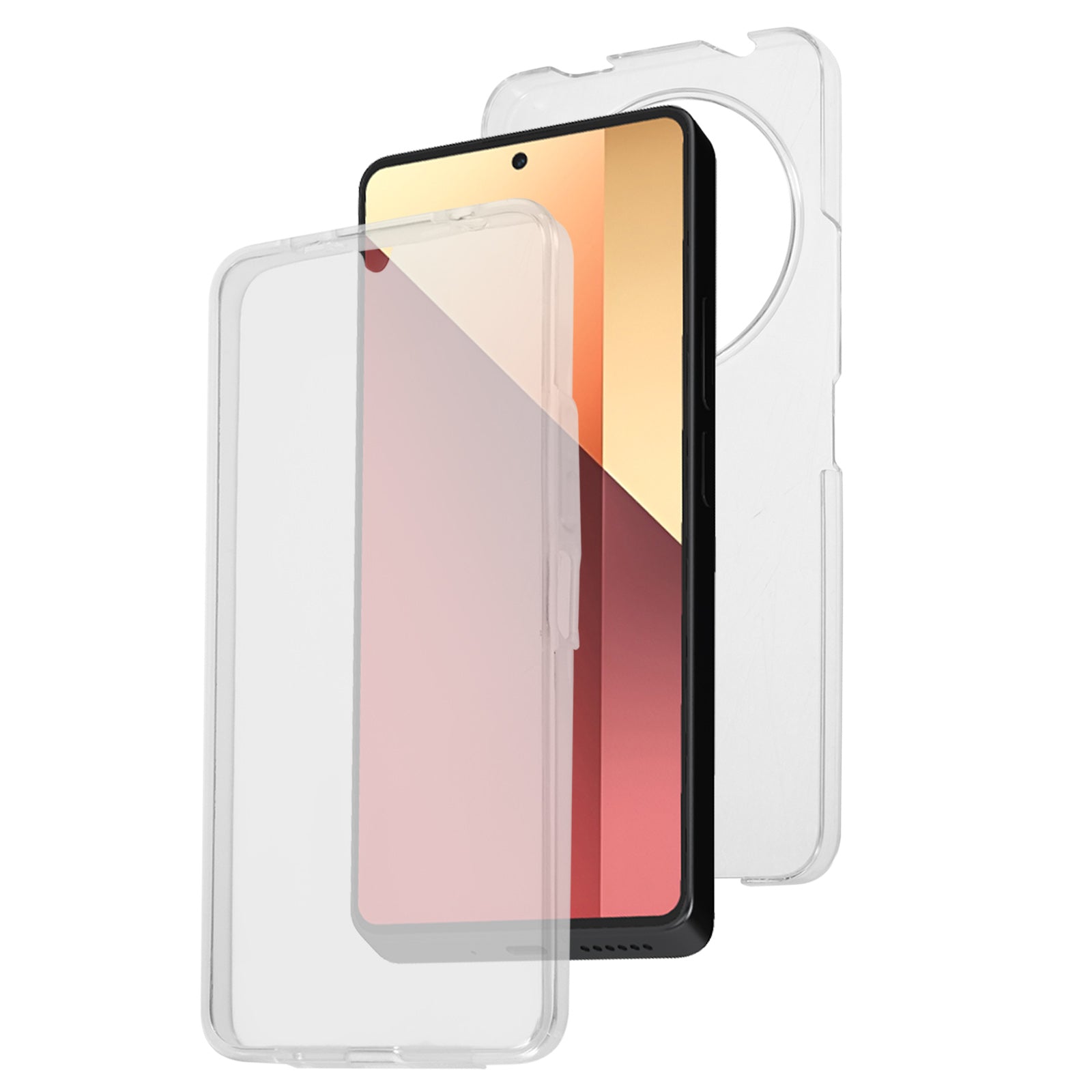 For Xiaomi Redmi A3 / Poco C61 4G Clear Case Acrylic + PET 360 Degree Full Body Protective Cover