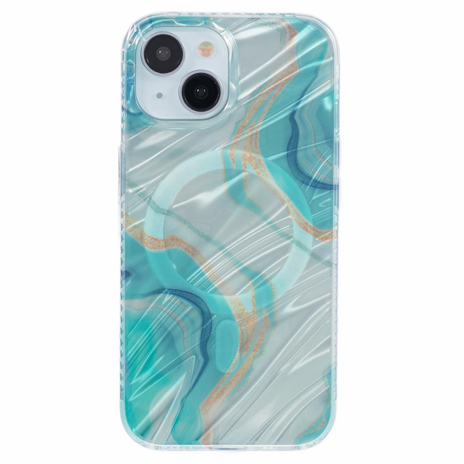 MP Series For iPhone 14 Electroplated Case IMD Pattern TPU+Acrylic Phone Cover Compatible with MagSafe