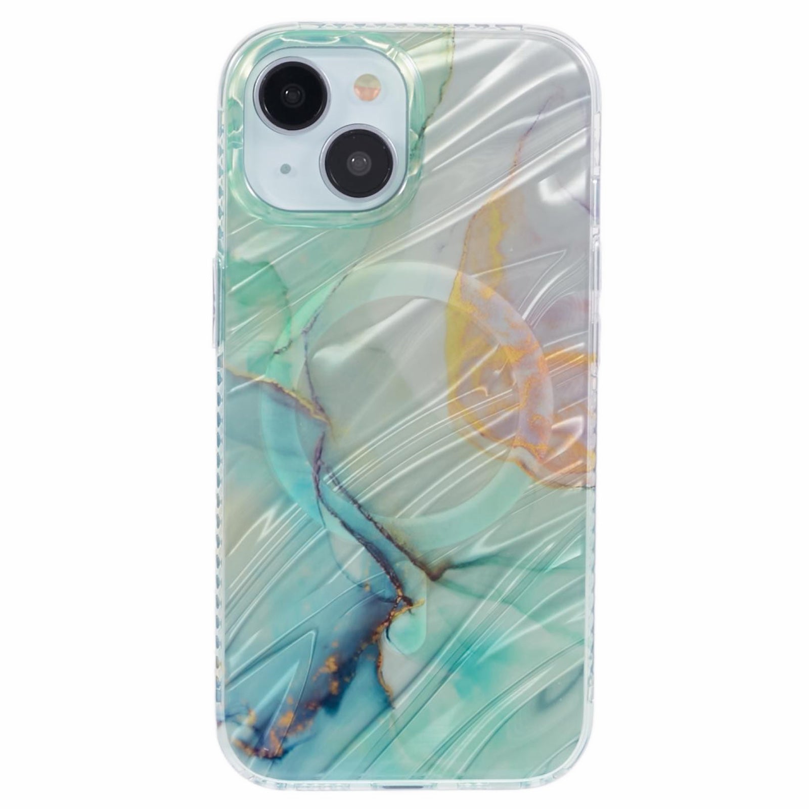 MP Series For iPhone 13 Magnetic Case Electroplating TPU+Acrylic Phone Cover Watercolor Pattern