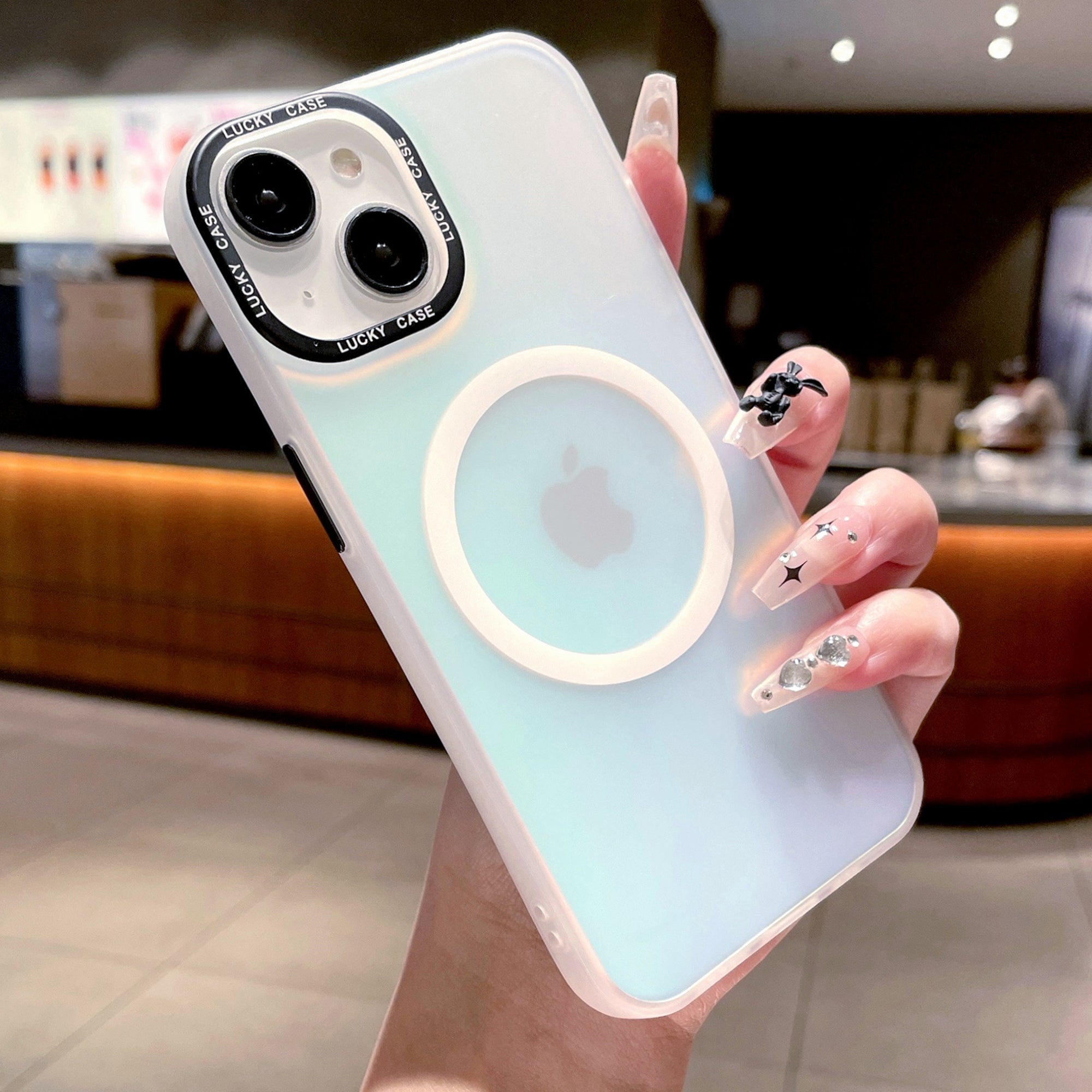 For iPhone 14 Plus Magnetic Case PC+TPU Anti-scratch Smartphone Cover Compatible with MagSafe