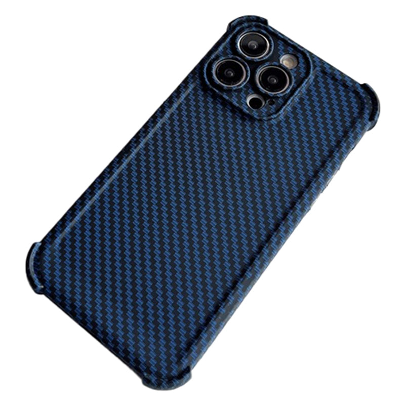For iPhone 13 Pro Case Reinforced Corner TPU Phone Cover Carbon Fiber Texture Design
