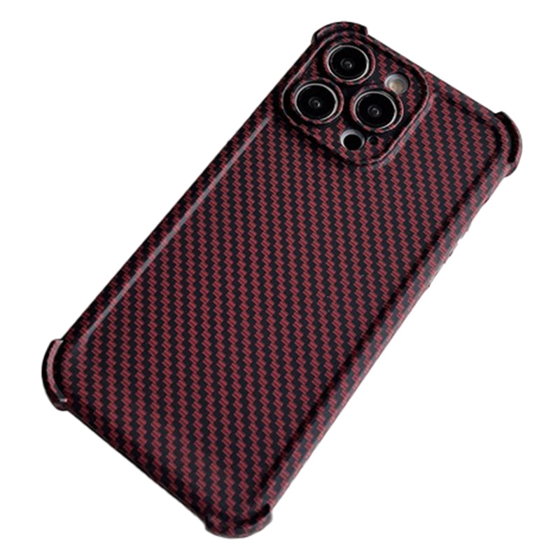 For iPhone 13 Pro Case Reinforced Corner TPU Phone Cover Carbon Fiber Texture Design
