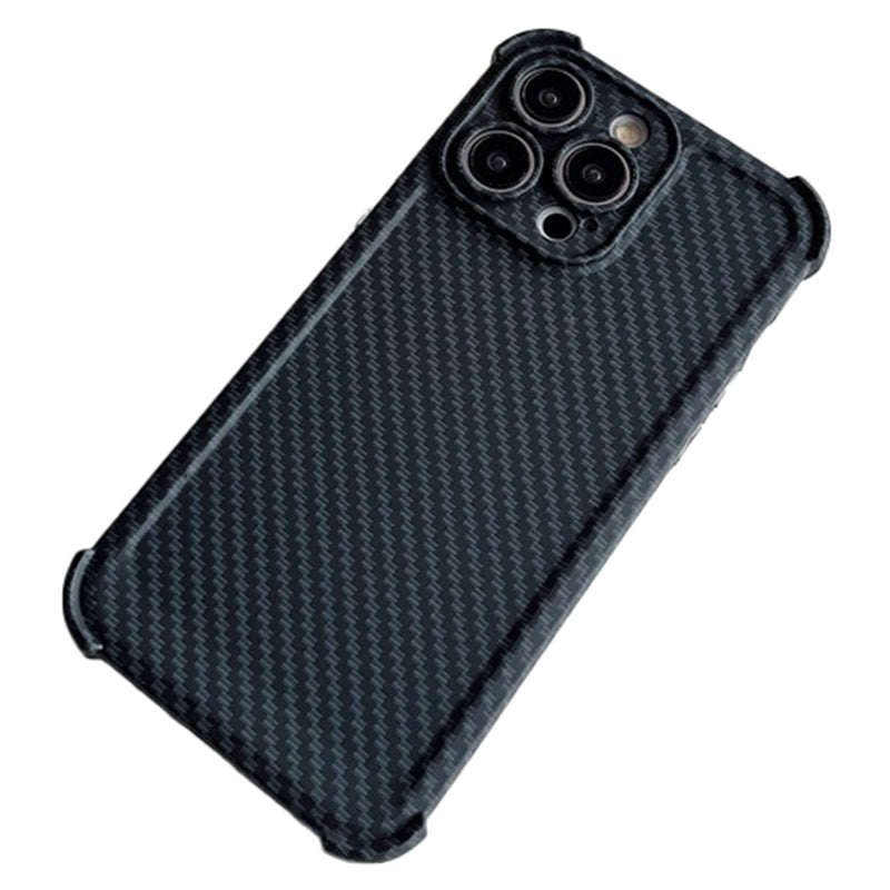 For iPhone 13 Pro Case Reinforced Corner TPU Phone Cover Carbon Fiber Texture Design