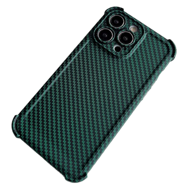For iPhone 13 Pro Case Reinforced Corner TPU Phone Cover Carbon Fiber Texture Design