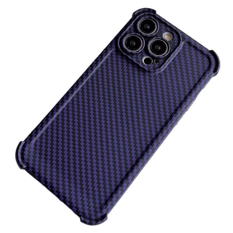 For iPhone 13 Pro Case Reinforced Corner TPU Phone Cover Carbon Fiber Texture Design