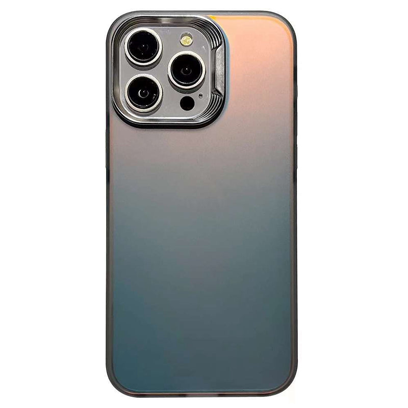 For iPhone 13 Pro Max Case Laser Effect Gradient PC+TPU Phone Cover Electroplating Lens Frame