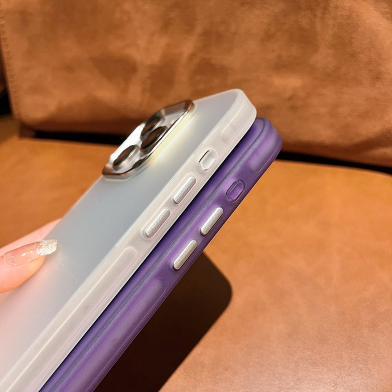 For iPhone 13 Pro Case Anti-Scratch Laser Effect Gradient PC+TPU Phone Shell