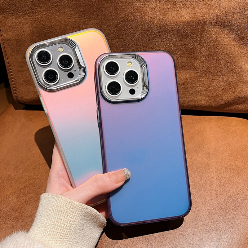 For iPhone 14 Pro Max Case Scratch-proof Laser Effect Gradient PC+TPU Phone Shell