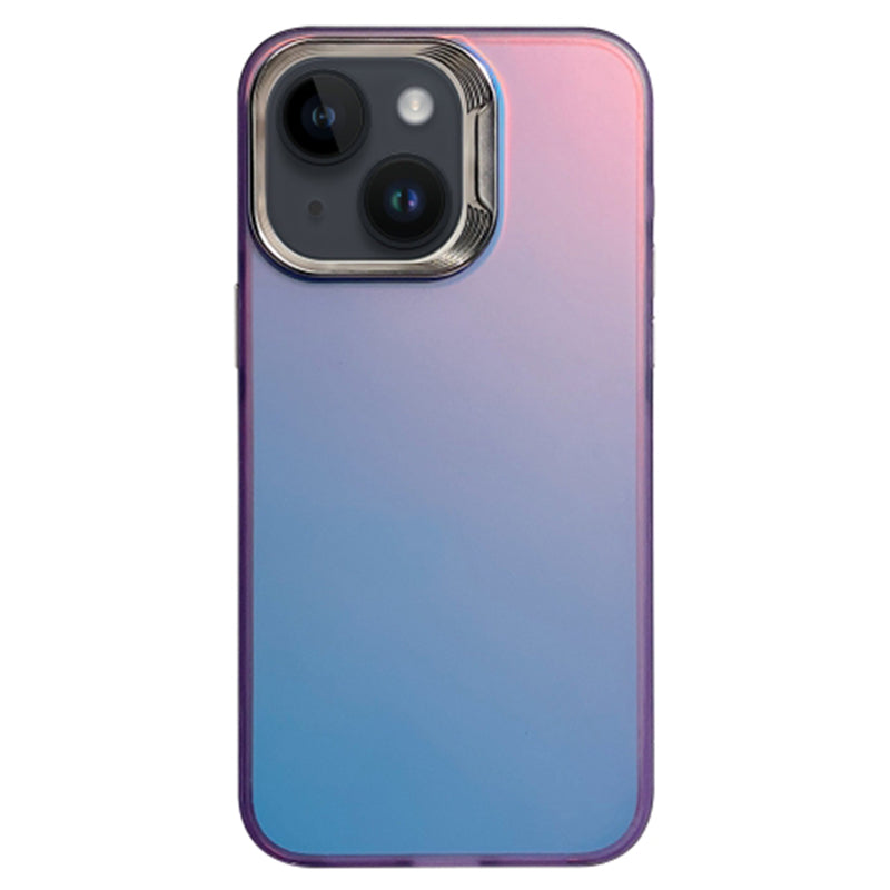 For iPhone 15 Case Laser Effect Gradient PC+TPU Slim Phone Shell