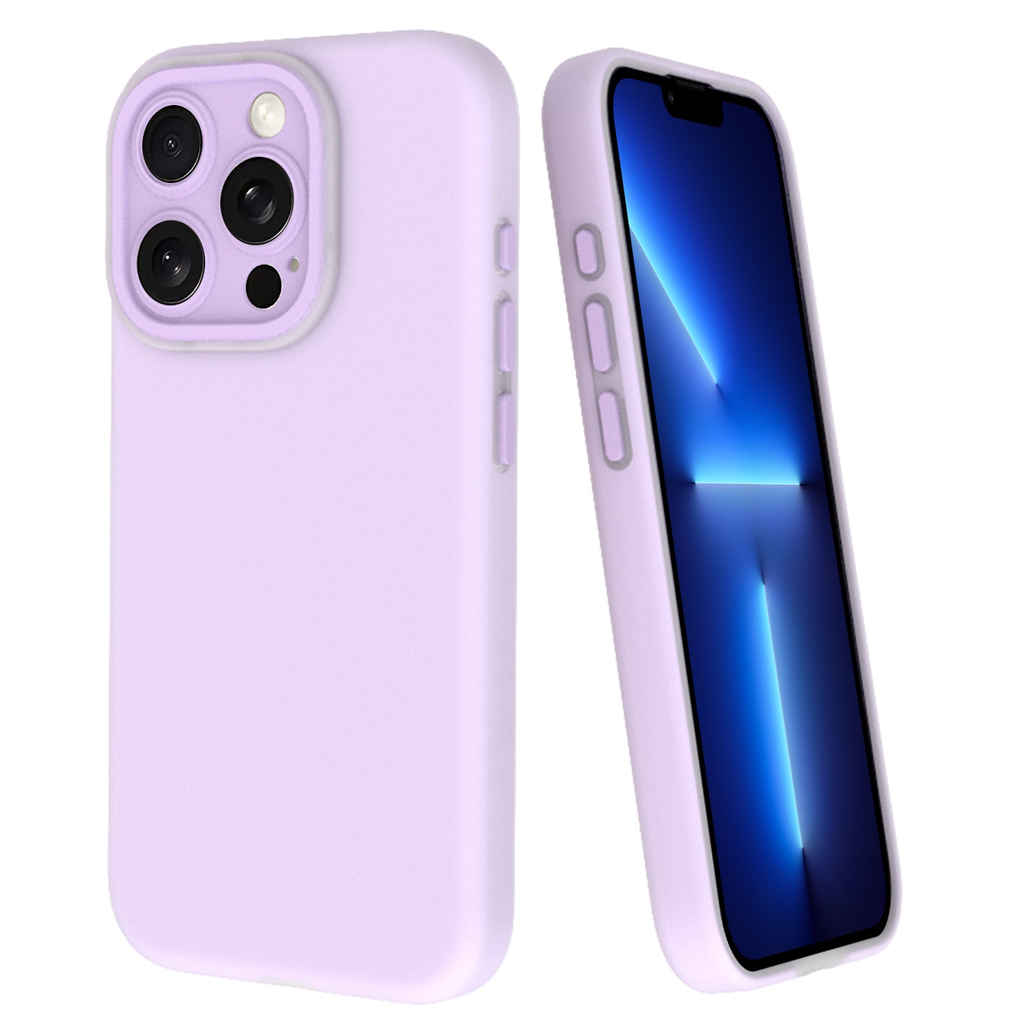 For iPhone 13 Pro Liquid Silicone Case Dopamine Design Protective Phone Cover with Lens Film