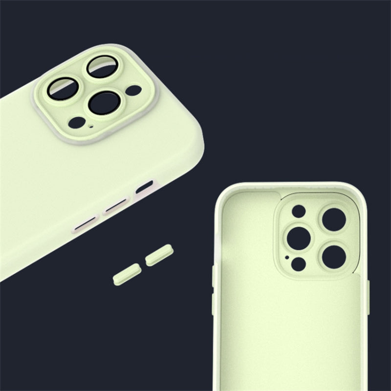 For iPhone 13 Pro Liquid Silicone Case Dopamine Design Protective Phone Cover with Lens Film