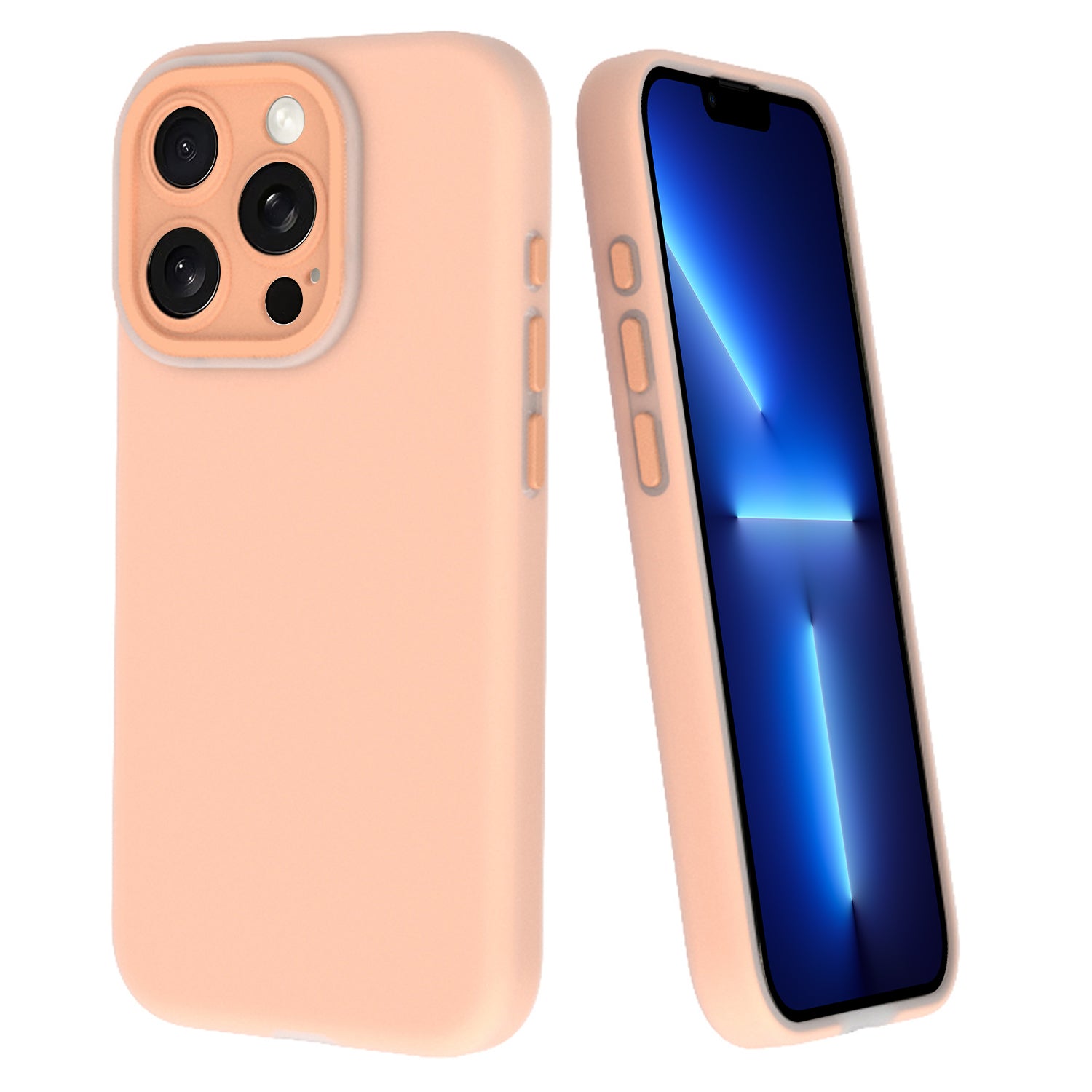 For iPhone 13 Pro Liquid Silicone Case Dopamine Design Protective Phone Cover with Lens Film