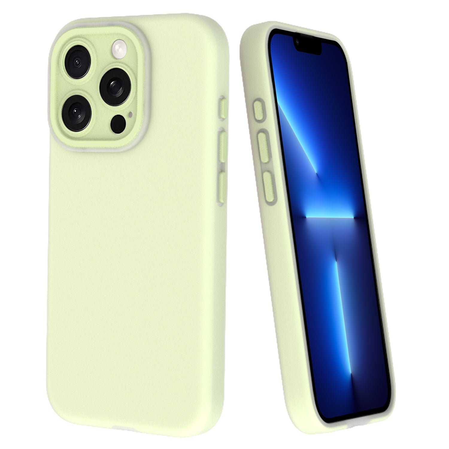 For iPhone 13 Pro Liquid Silicone Case Dopamine Design Protective Phone Cover with Lens Film