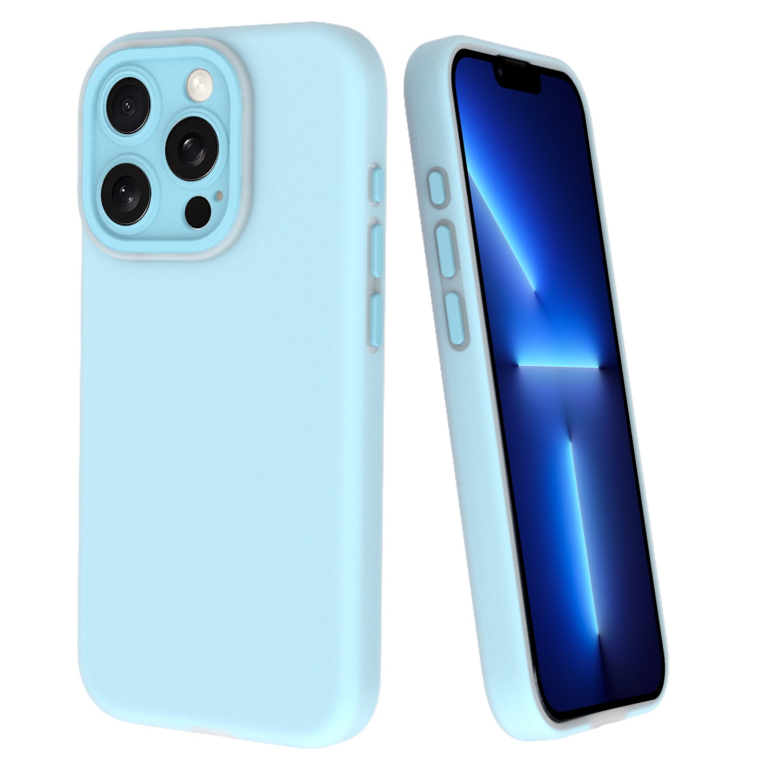 For iPhone 13 Pro Liquid Silicone Case Dopamine Design Protective Phone Cover with Lens Film