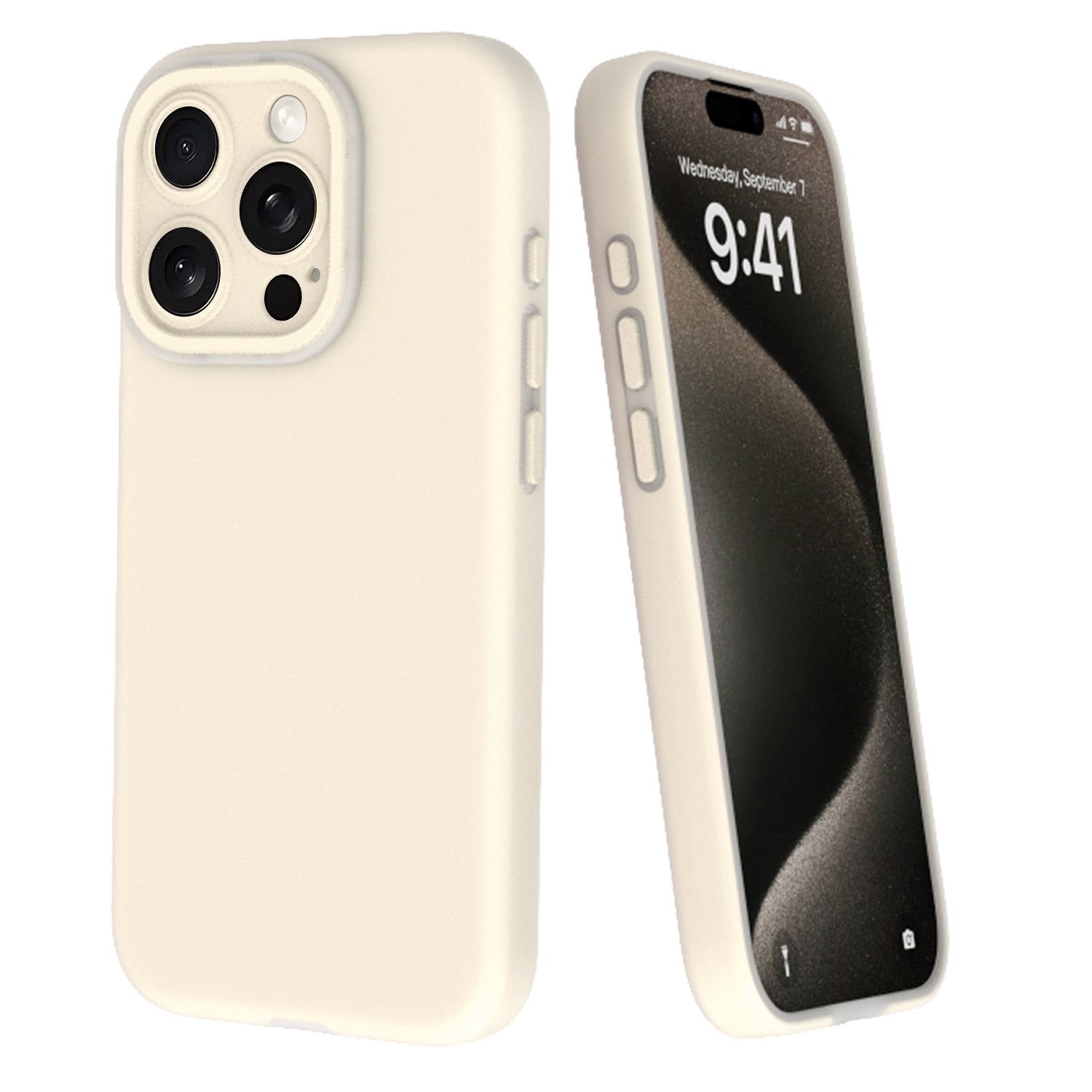 For iPhone 14 Pro Max Case Liquid Silicone Dust-proof Phone Cover with Lens Film