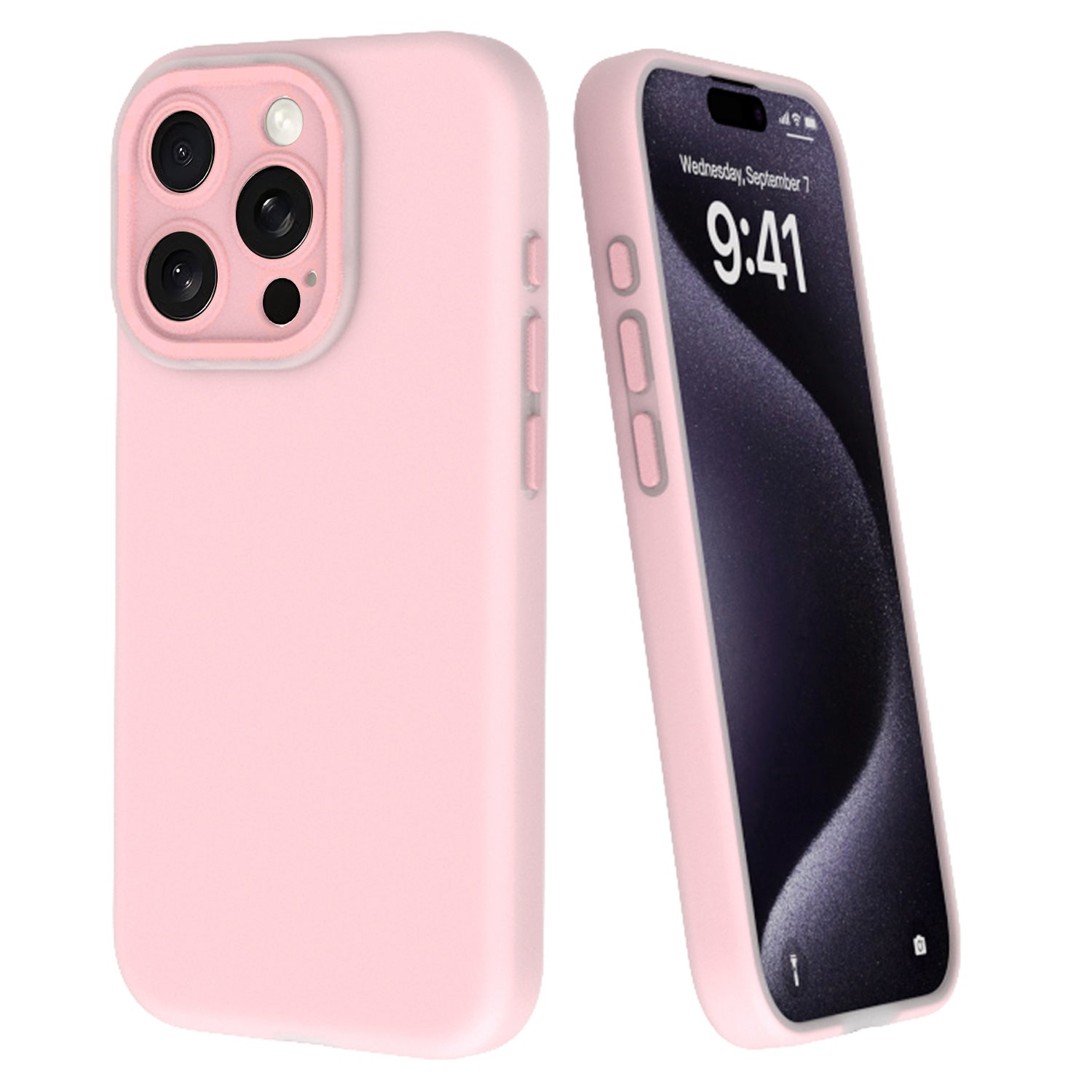 For iPhone 14 Pro Max Case Liquid Silicone Dust-proof Phone Cover with Lens Film