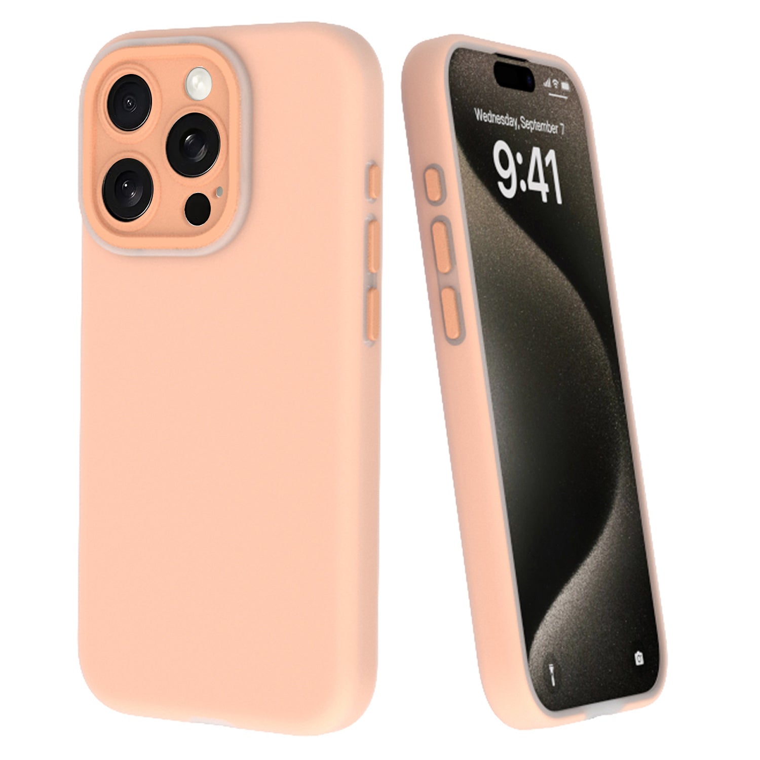 For iPhone 14 Pro Max Case Liquid Silicone Dust-proof Phone Cover with Lens Film