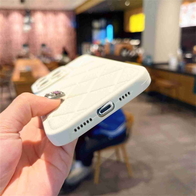 For iPhone 14 Pro Max Case Rhombus Pattern Anti-Scratch TPU Phone Cover