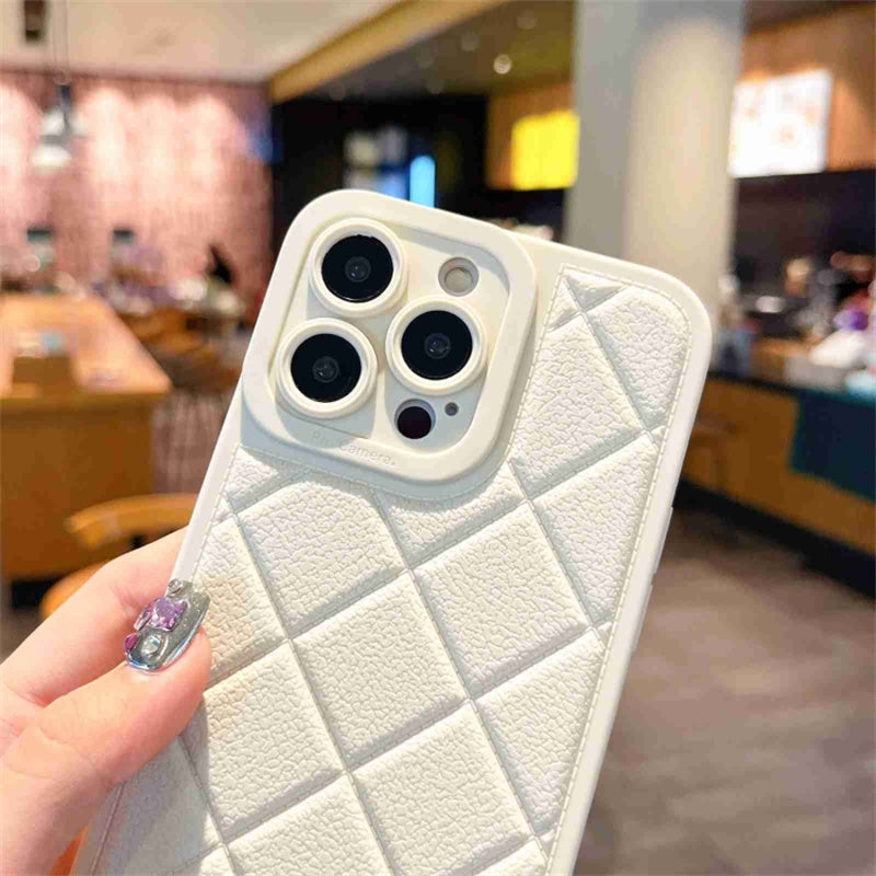 For iPhone 14 Pro Max Case Rhombus Pattern Anti-Scratch TPU Phone Cover