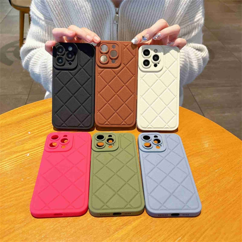 For iPhone 14 Pro Max Case Rhombus Pattern Anti-Scratch TPU Phone Cover