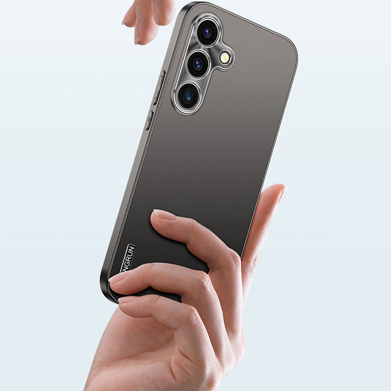 For Samsung Galaxy S24+ Case with Metal Lens Frame Lightweight Matte Hard PC Protective Cover