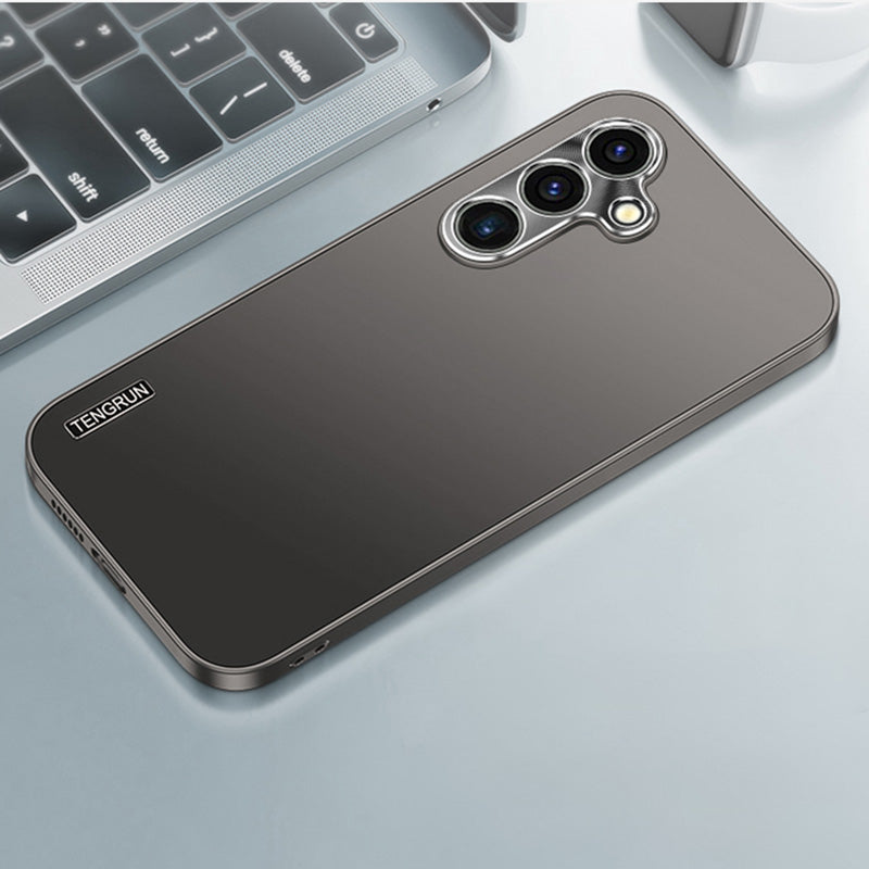 For Samsung Galaxy S24+ Case with Metal Lens Frame Lightweight Matte Hard PC Protective Cover