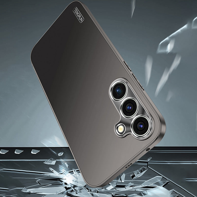 For Samsung Galaxy S24 Case Hard PC Matte Phone Cover with Metal Lens Frame