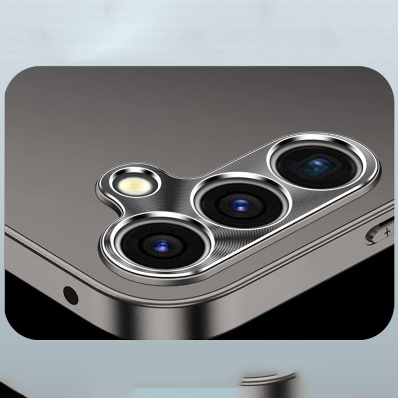 For Samsung Galaxy S24 Case Hard PC Matte Phone Cover with Metal Lens Frame