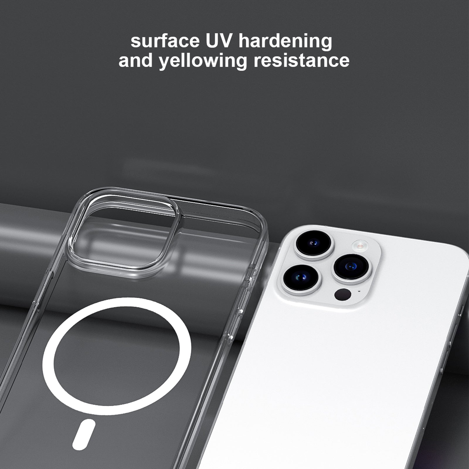 BENWIS PA-MCI For iPhone 14 Pro Cell Phone Case Clear TPU+PC Anti-fall Cover Compatible with MagSafe