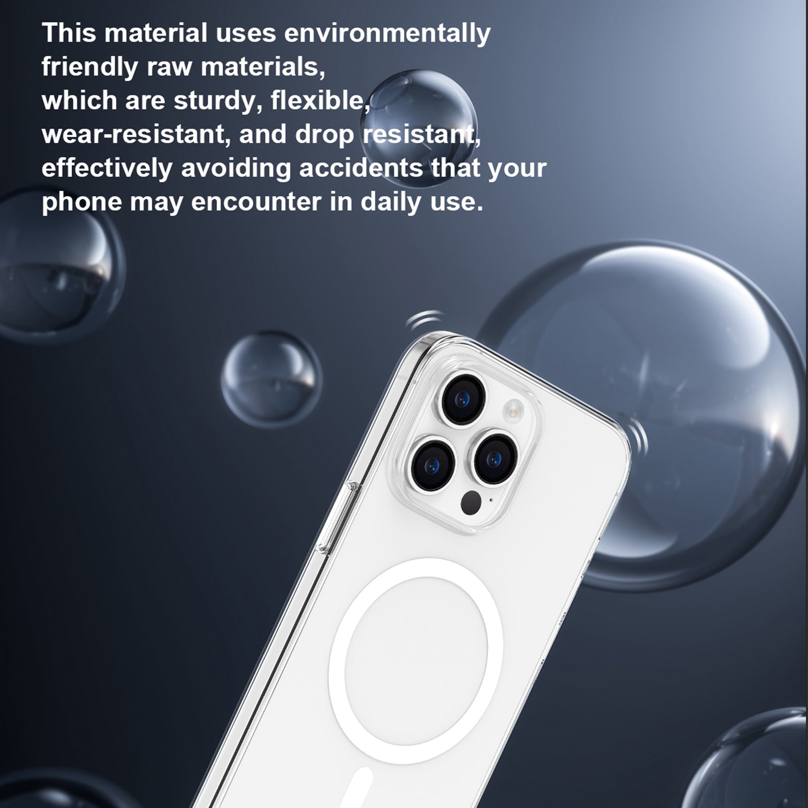 BENWIS PA-MCI For iPhone 14 Pro Cell Phone Case Clear TPU+PC Anti-fall Cover Compatible with MagSafe