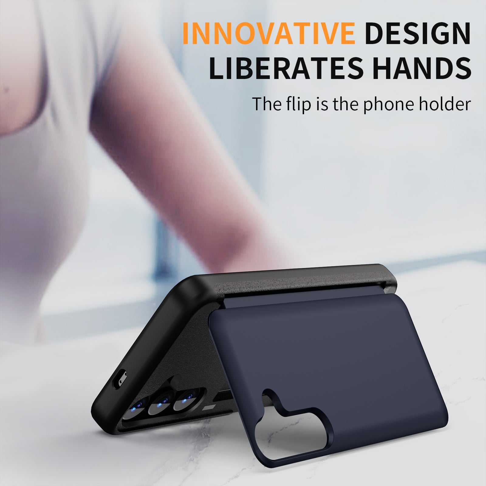 For Samsung Galaxy S23 FE Case Card Holder Shockproof TPU+PC Phone Cover with Flip Kickstand