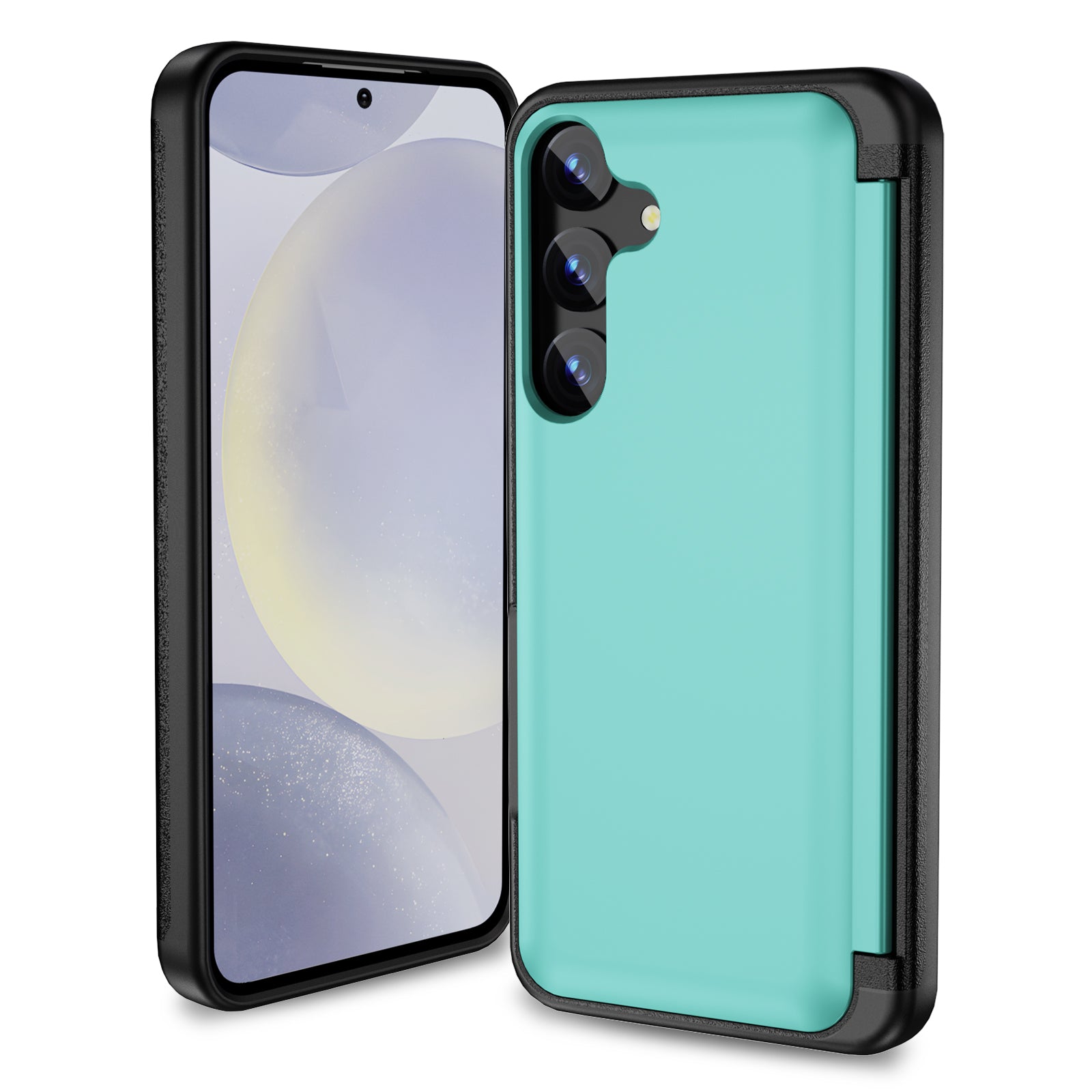 For Samsung Galaxy S23 FE Case Card Holder Shockproof TPU+PC Phone Cover with Flip Kickstand