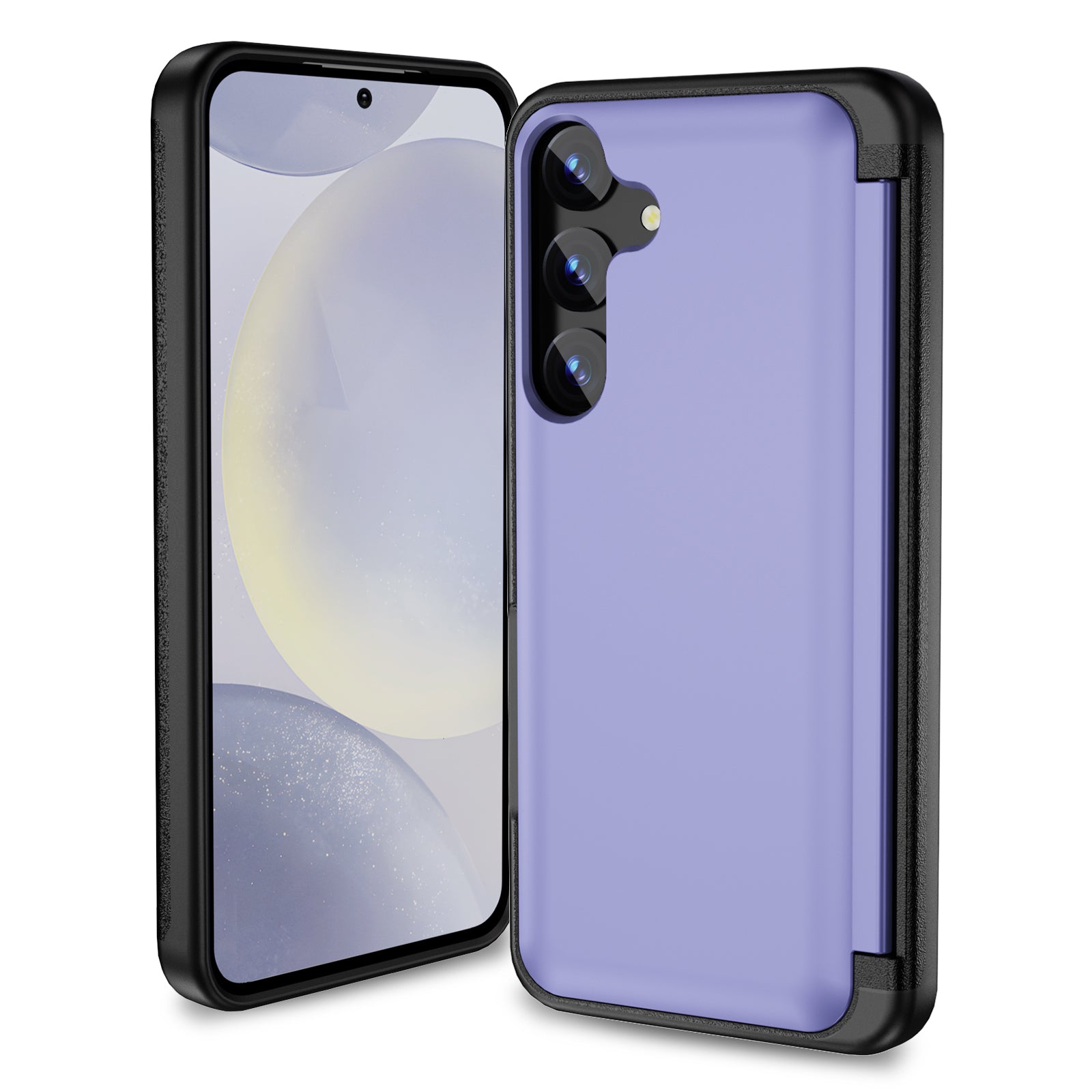 For Samsung Galaxy S24 TPU+PC Case with Card Slot Phone Cover Flip Kickstand