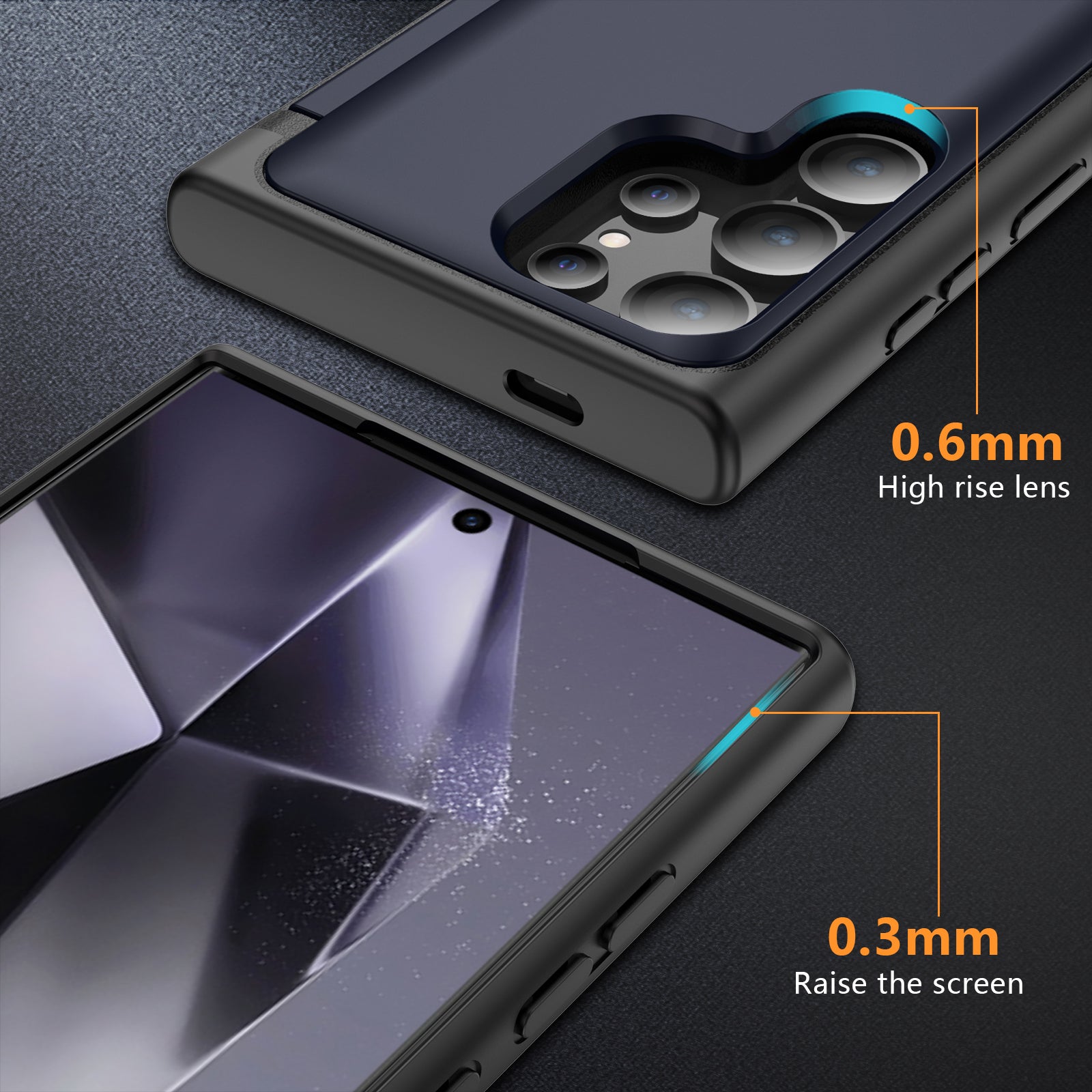 For Samsung Galaxy S23 Ultra Case Card Holder TPU+PC Phone Cover with Flip Kickstand