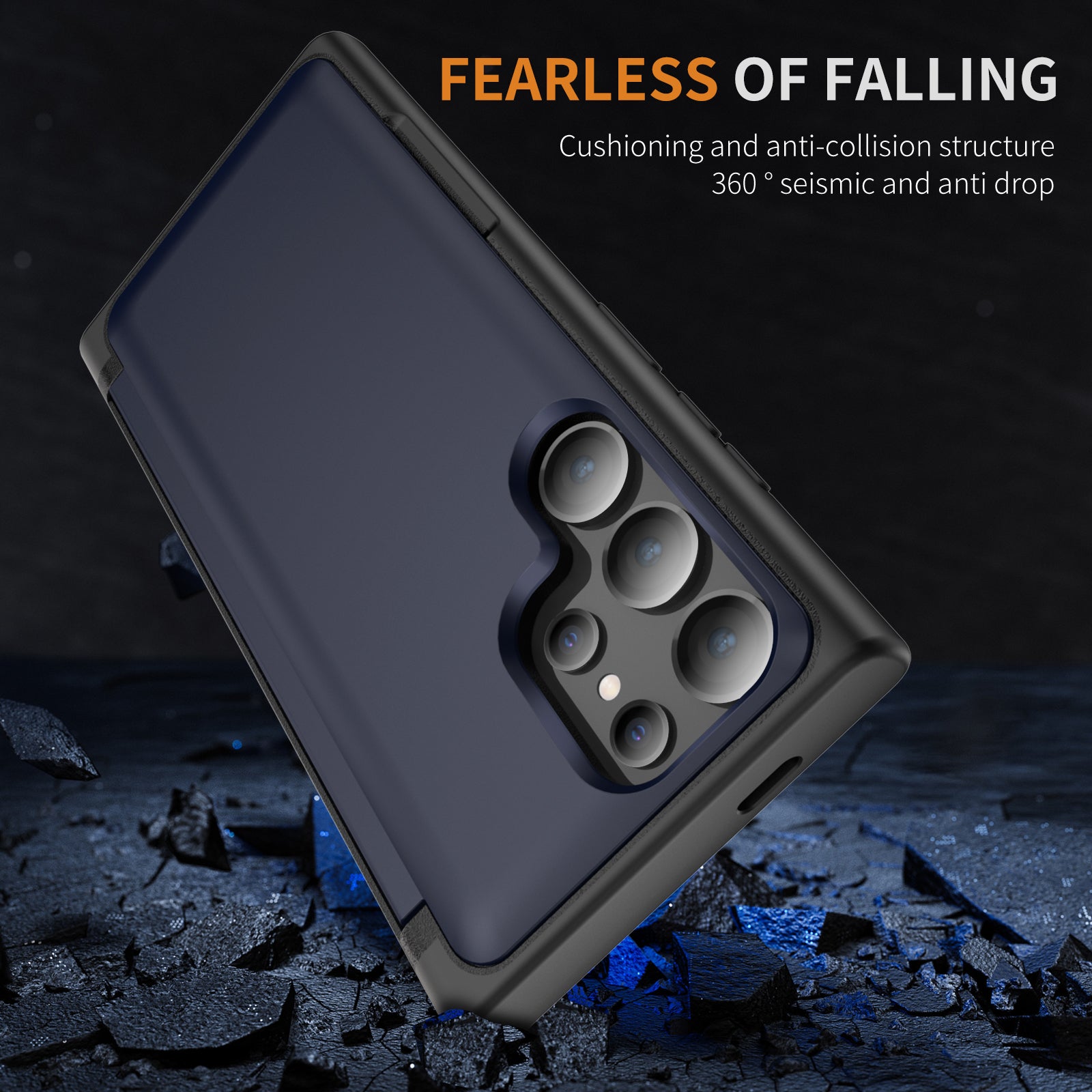 For Samsung Galaxy S23 Ultra Case Card Holder TPU+PC Phone Cover with Flip Kickstand