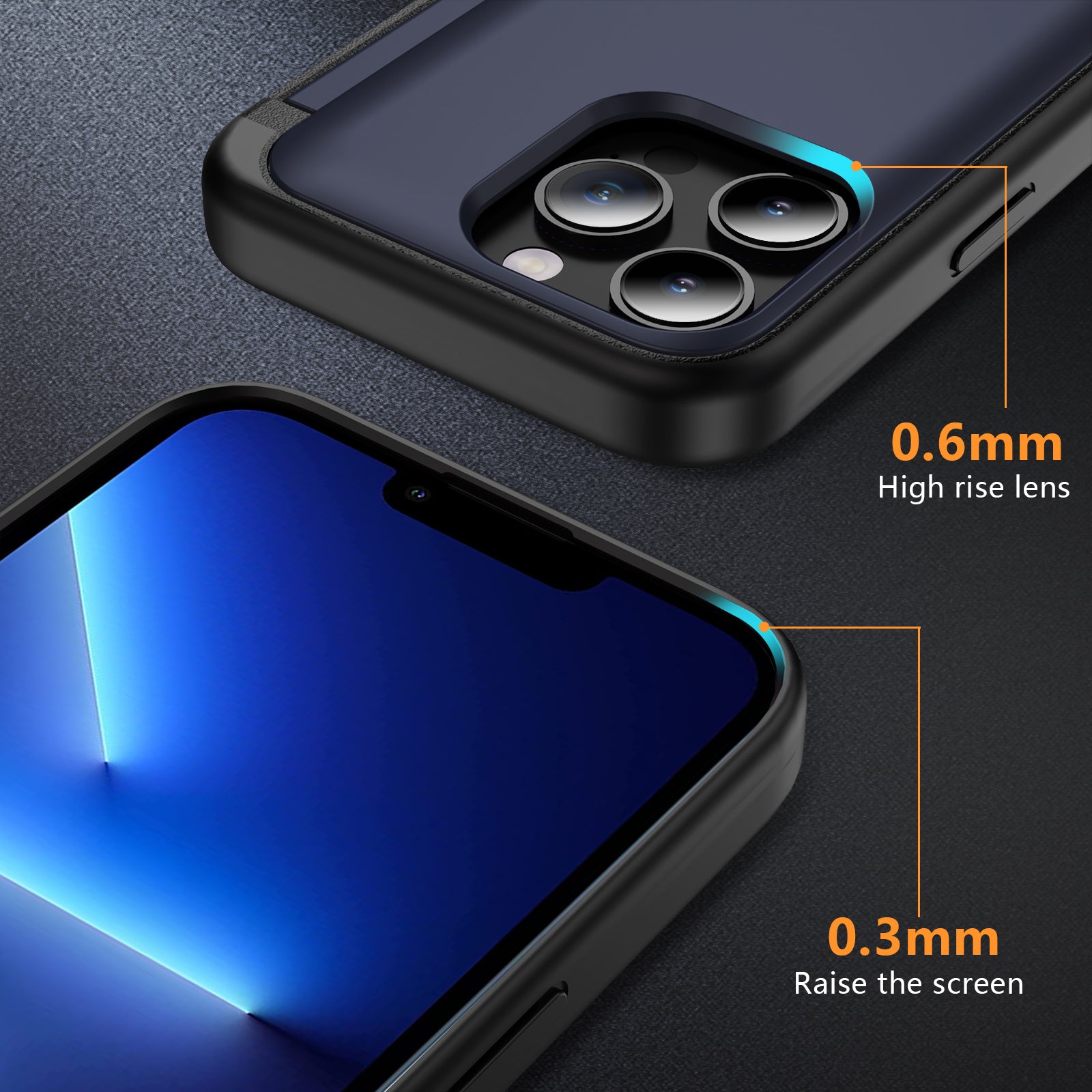 For iPhone 13 Pro Case TPU+PC Phone Cover with Kickstand / Card Holder Slot