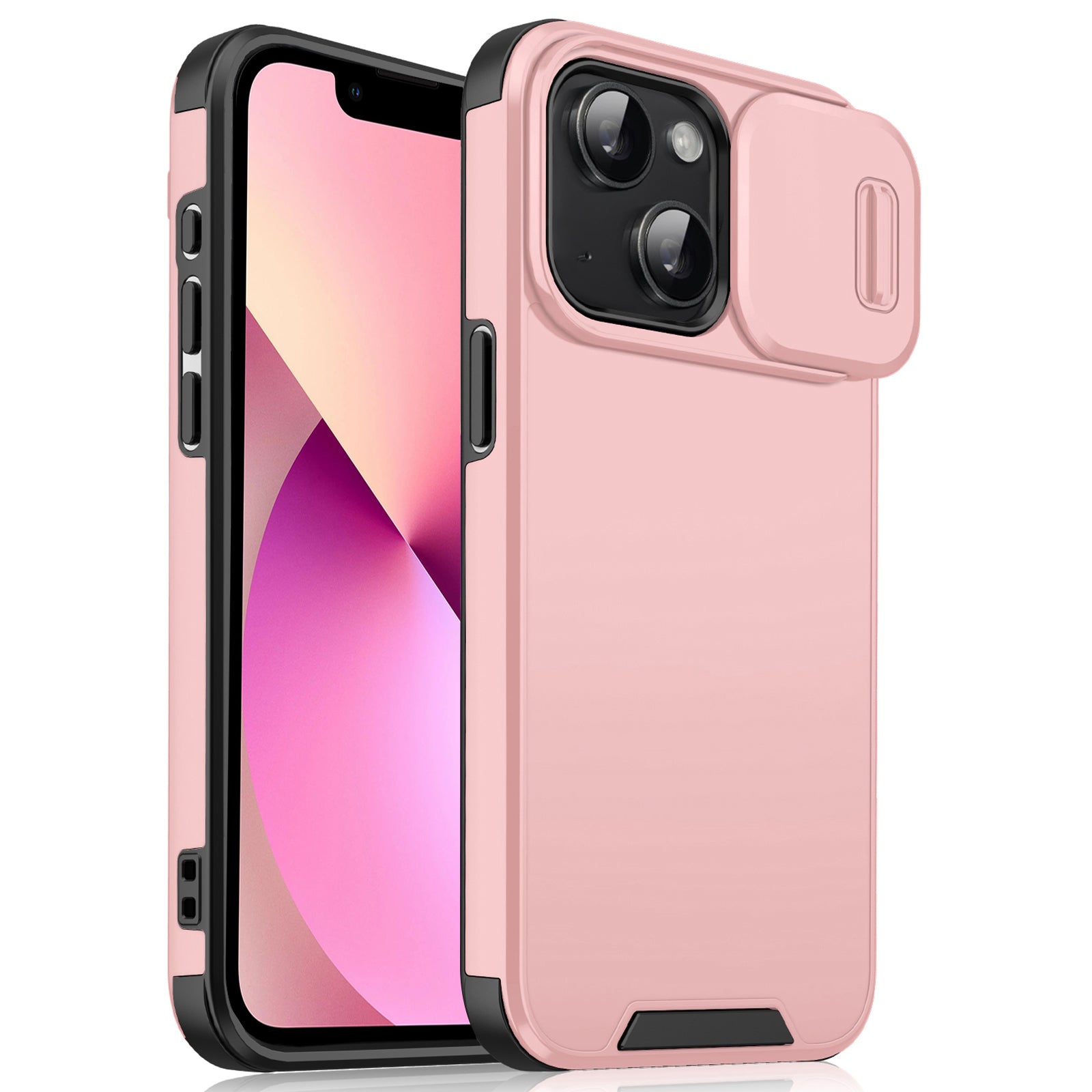 For iPhone 13 mini 5.4 inch Cell Phone Case PC+TPU Shell with Slide Camera Cover