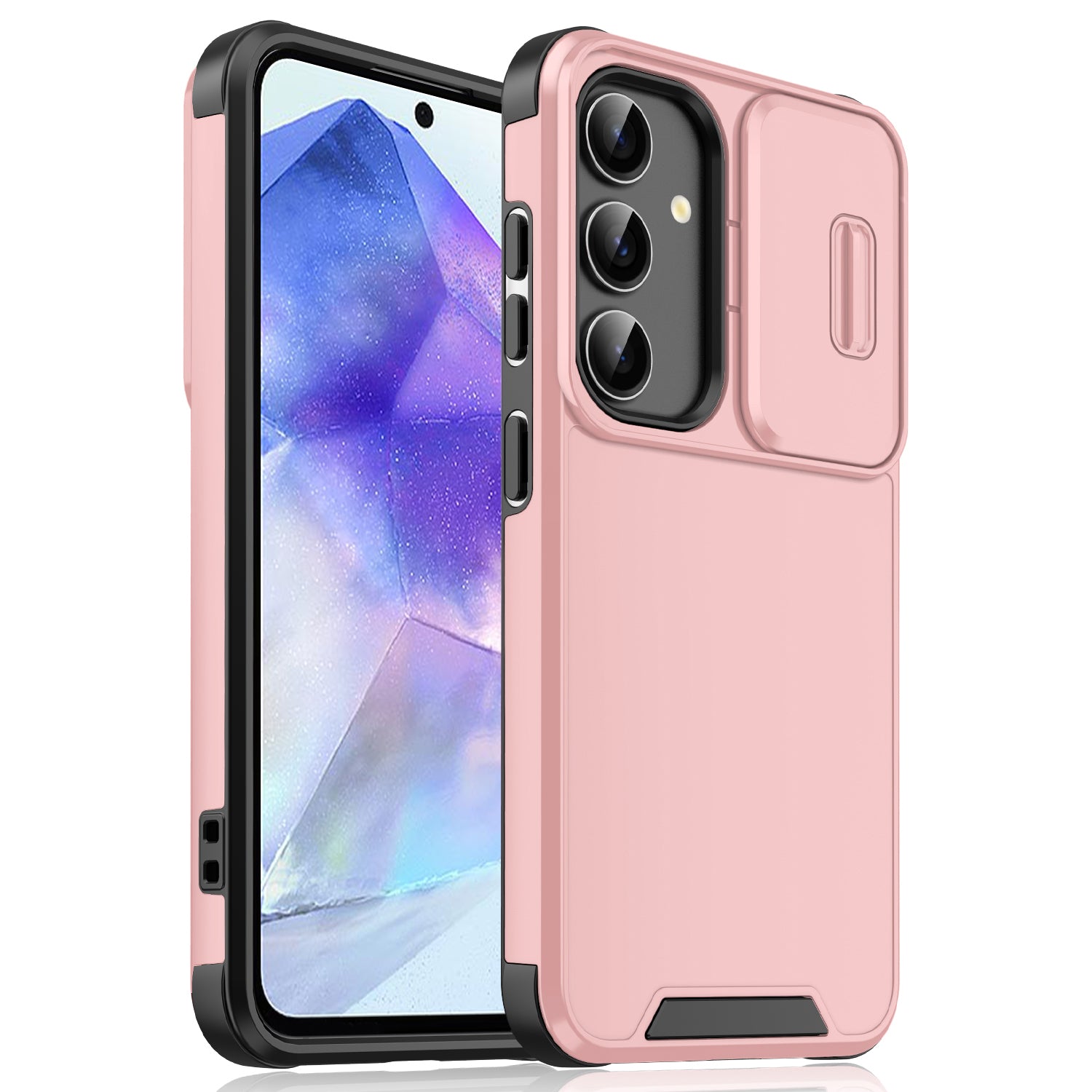 For Samsung Galaxy A55 5G Case PC+TPU Hybrid Phone Cover Slide Camera Protection