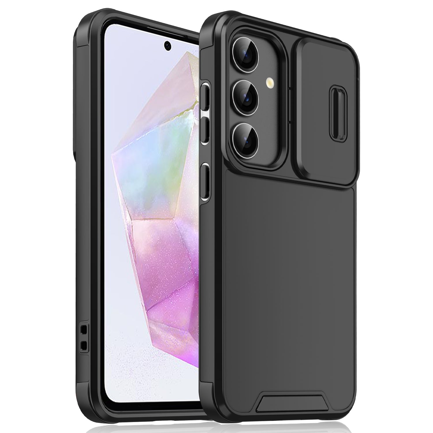 For Samsung Galaxy A35 5G Case PC+TPU Shell with Slide Camera Phone Cover