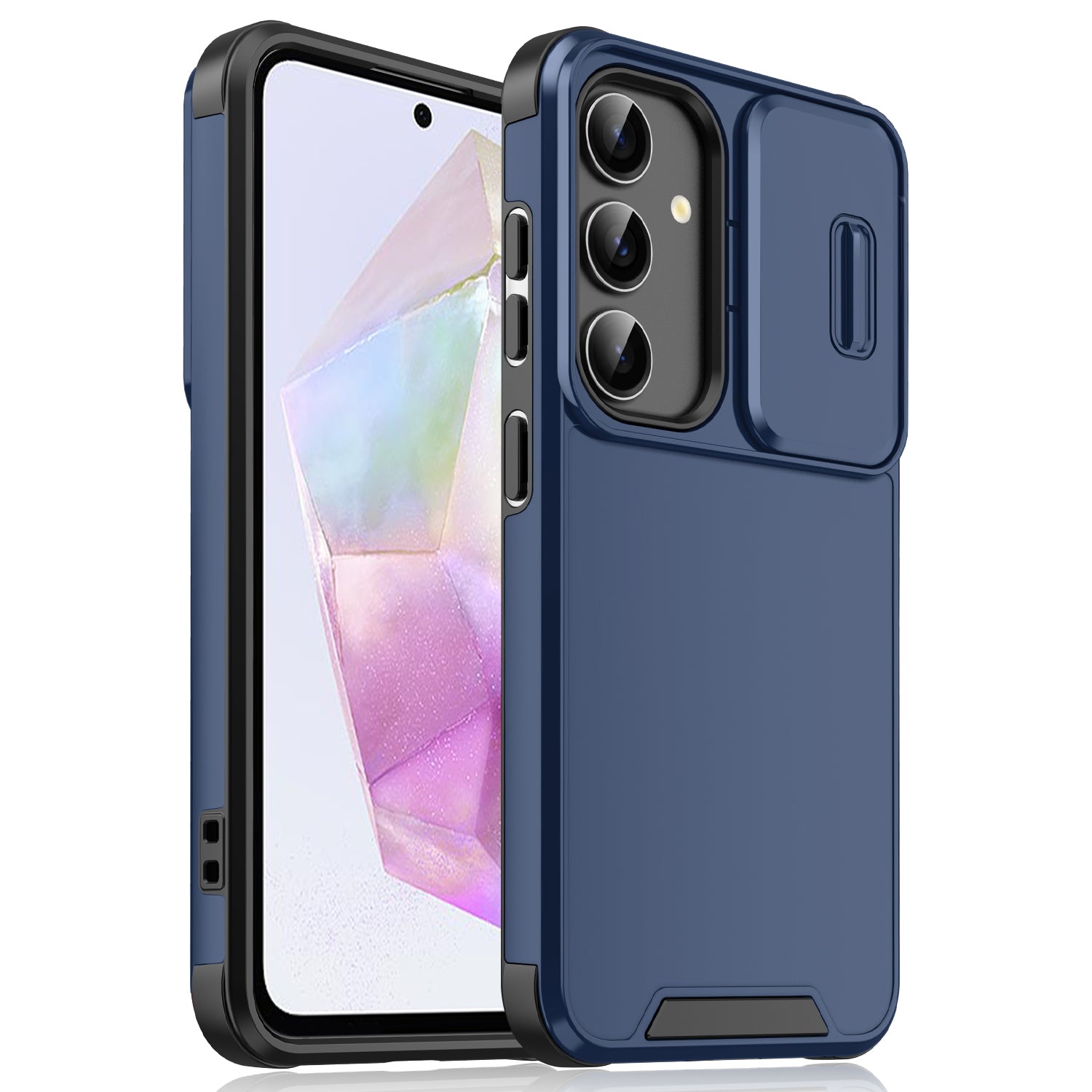For Samsung Galaxy A35 5G Case PC+TPU Shell with Slide Camera Phone Cover