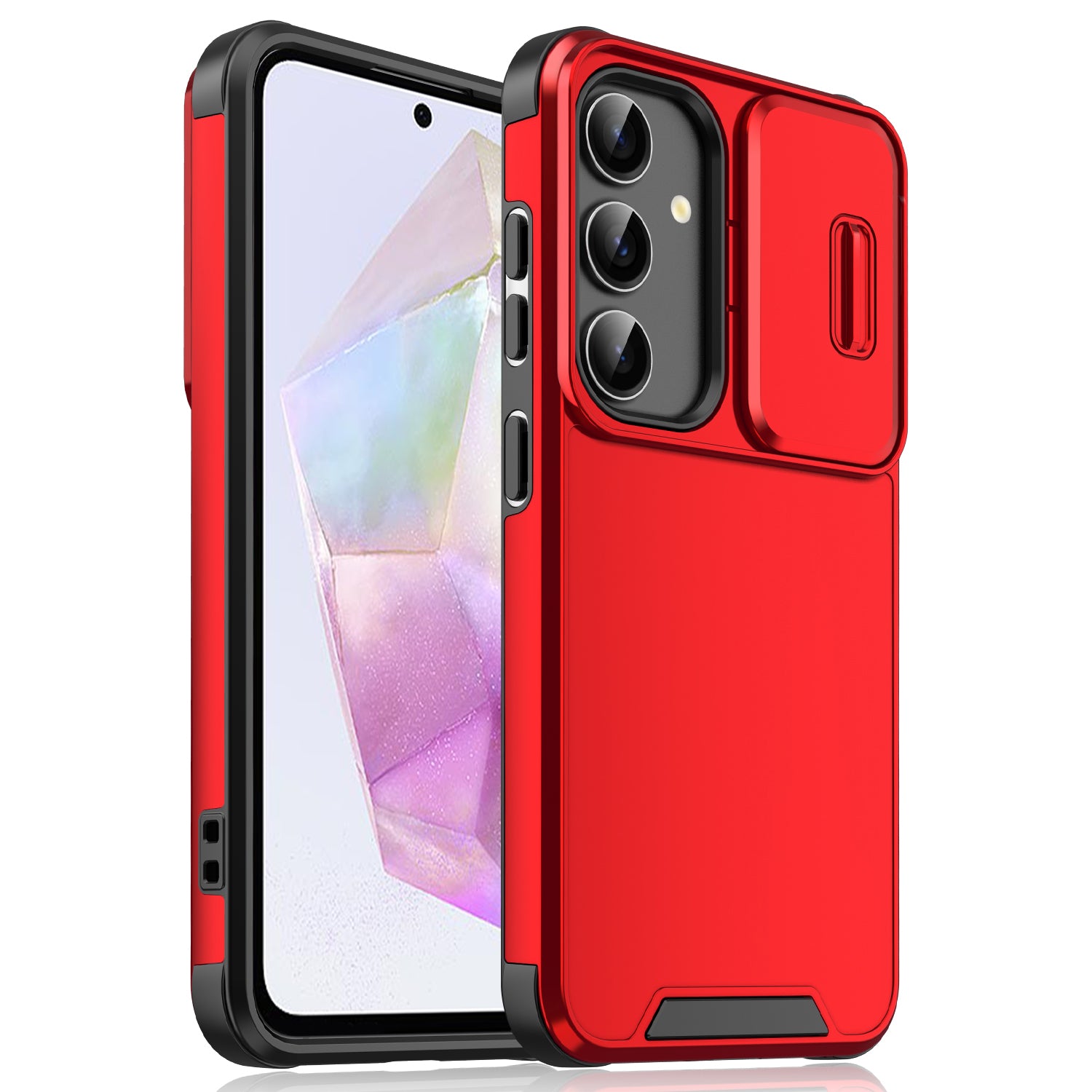 For Samsung Galaxy A35 5G Case PC+TPU Shell with Slide Camera Phone Cover