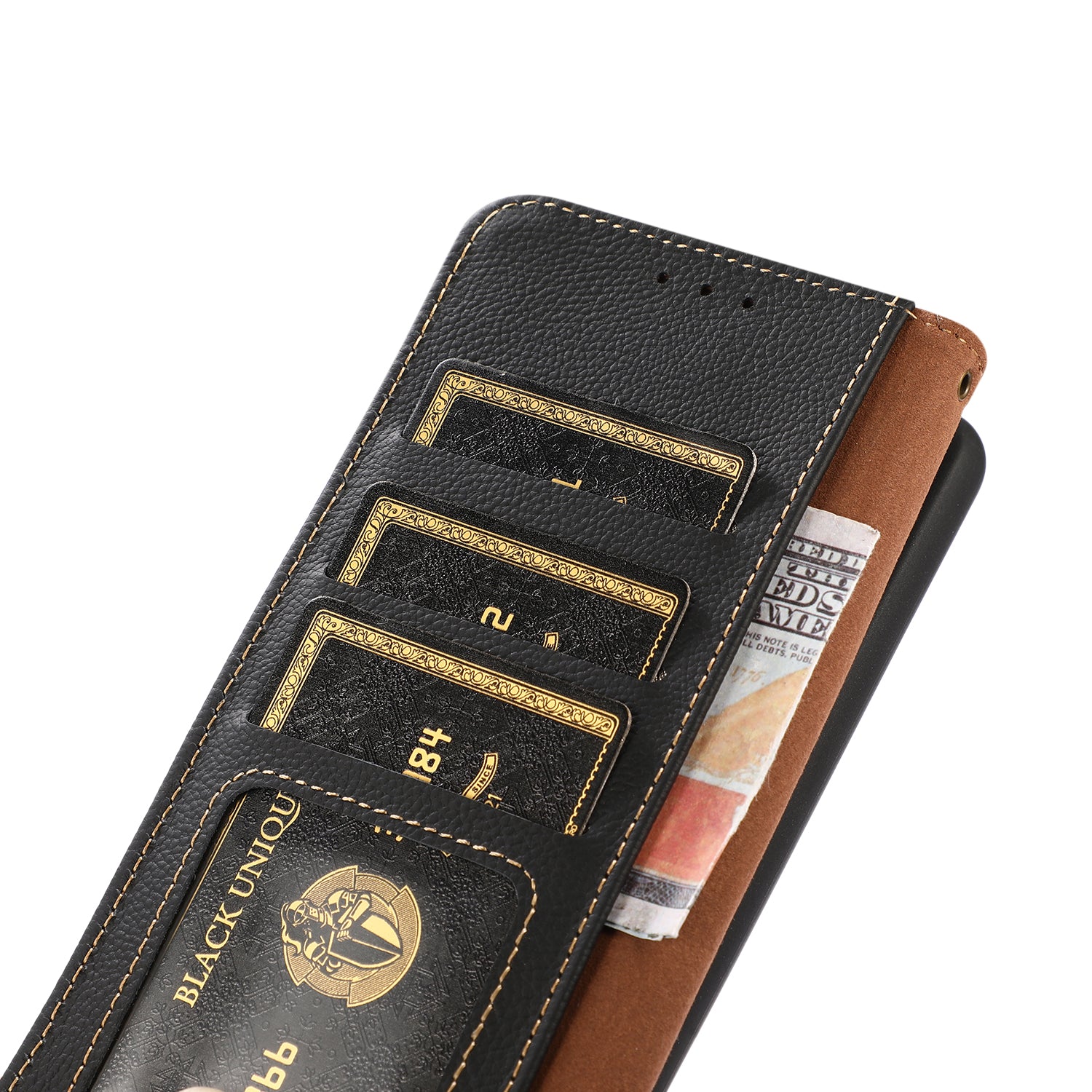 KHAZNEH For Xiaomi Redmi A3 / Poco C61 4G Case RFID Blocking Anti-drop Genuine Cow Leather Phone Cover