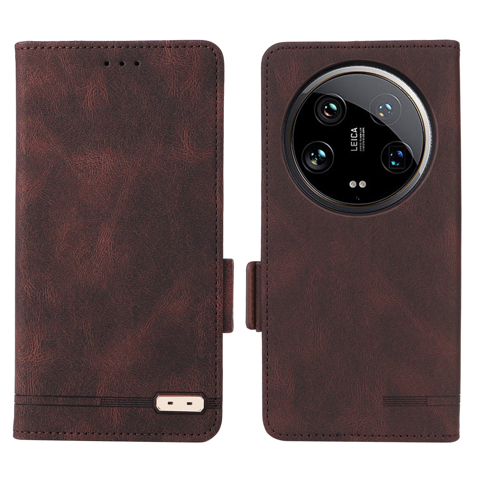 For Xiaomi 14 Ultra Wallet Case Hardware Decor PU Leather Stand Phone Cover