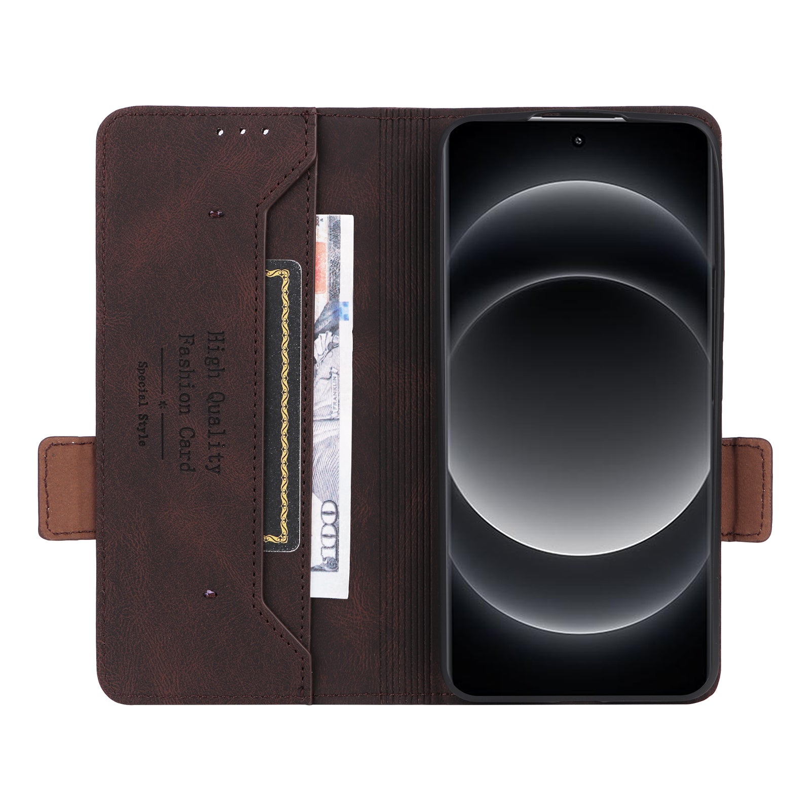 For Xiaomi 14 Ultra Wallet Case Hardware Decor PU Leather Stand Phone Cover