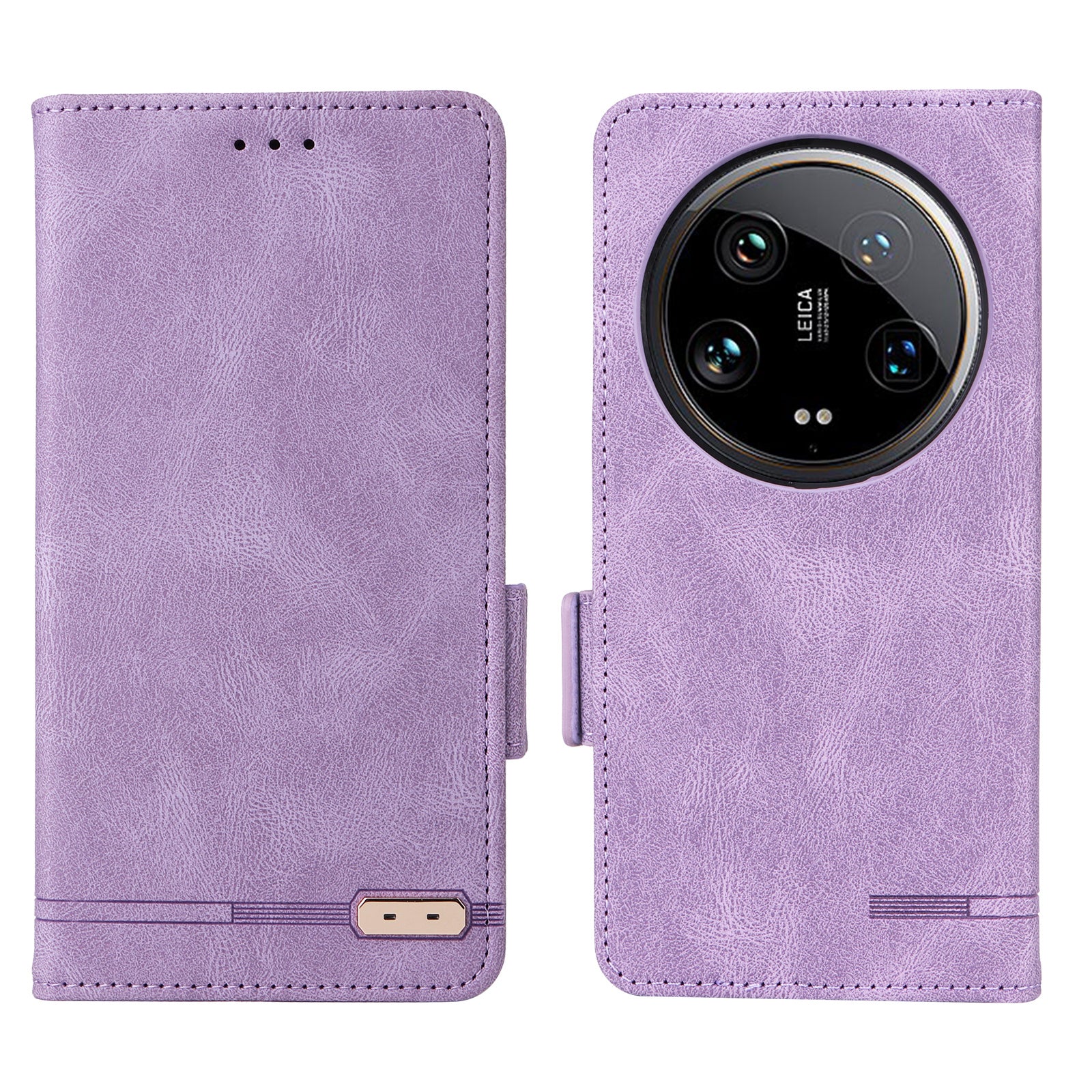 For Xiaomi 14 Ultra Wallet Case Hardware Decor PU Leather Stand Phone Cover