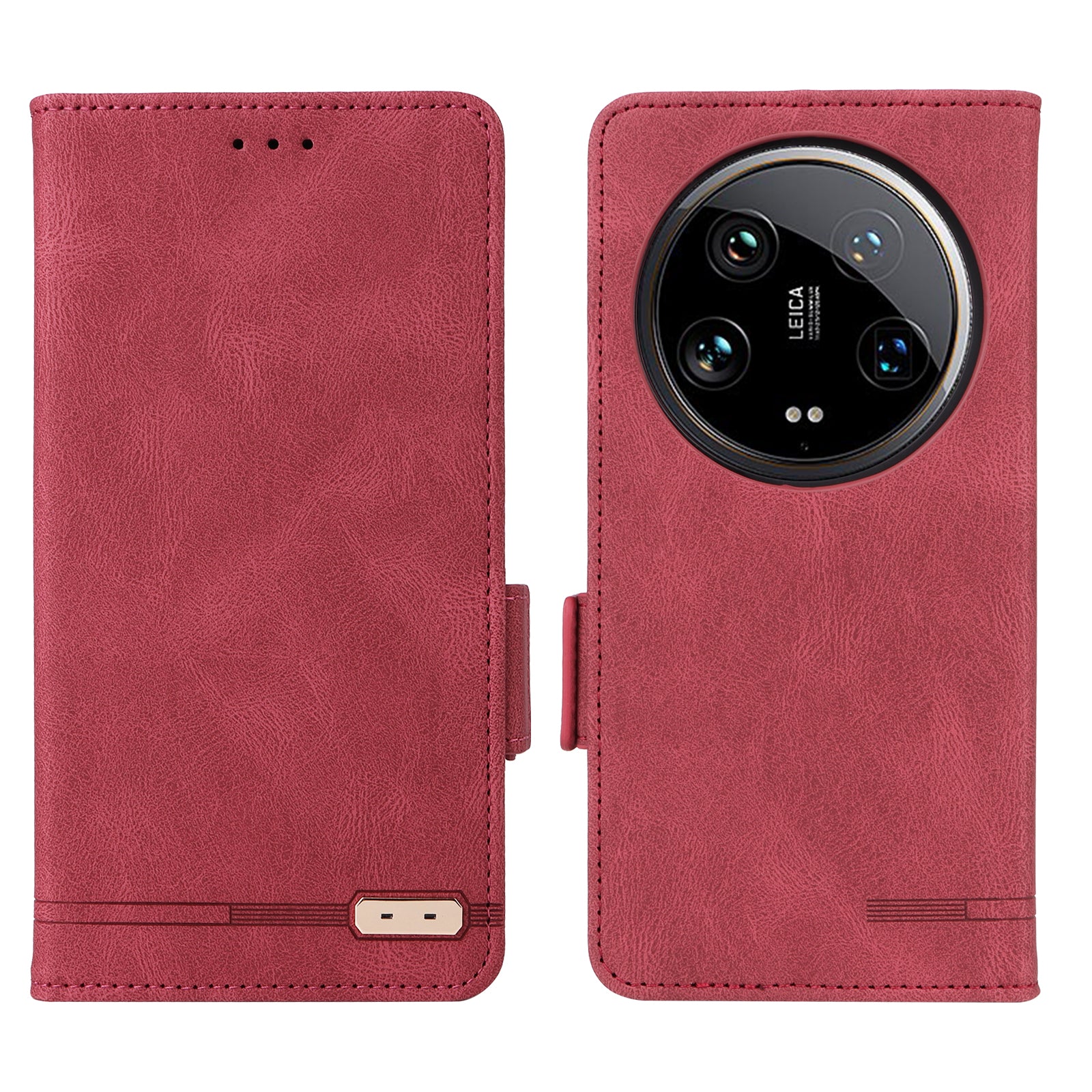 For Xiaomi 14 Ultra Wallet Case Hardware Decor PU Leather Stand Phone Cover