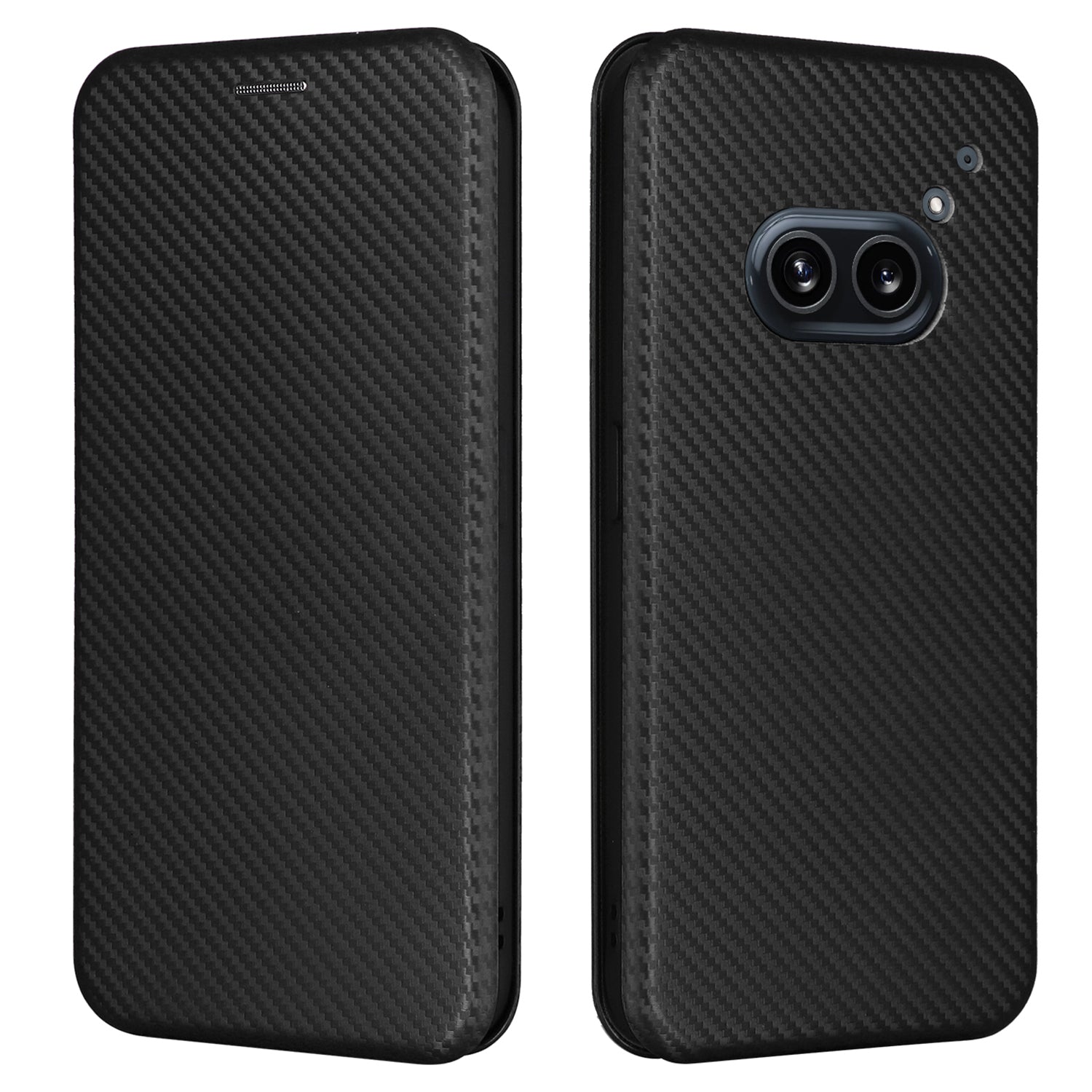 For Nothing Phone (2a) Case Carbon Fiber Texture PU Leather Magnetic Closure Phone Cover