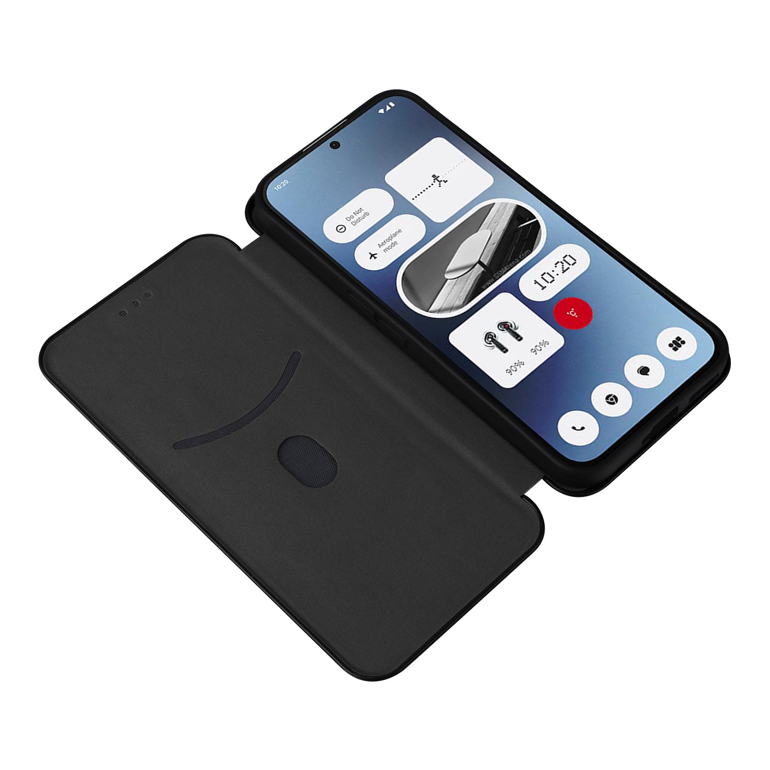 For Nothing Phone (2a) Case Carbon Fiber Texture PU Leather Magnetic Closure Phone Cover